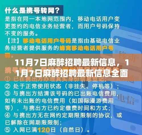 11月7日麻醉招聘最新信息详解与全面评测