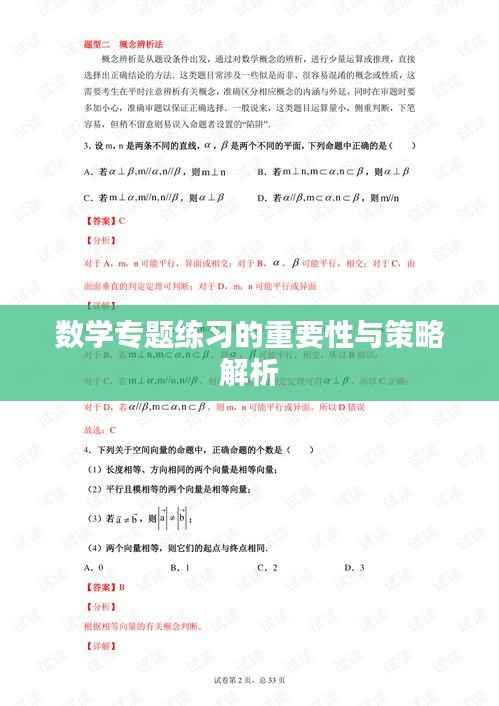 数学专题练习的重要性与策略解析